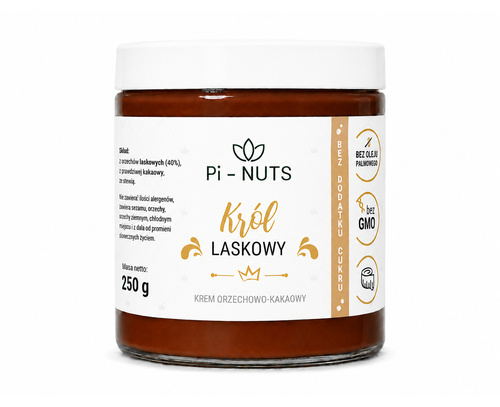 Krem orzechowo-kakaowy – Król Laskowy bez cukru 250g