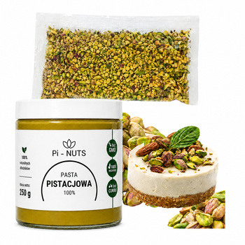 Zestaw: Pasta pistacjowa 250g + Pistacje krojone 50g