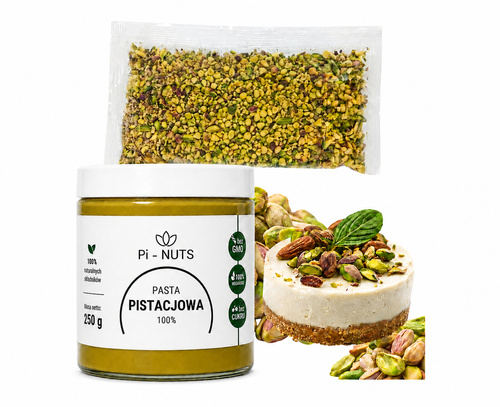 Zestaw: Pasta pistacjowa 250g + Pistacje krojone 50g